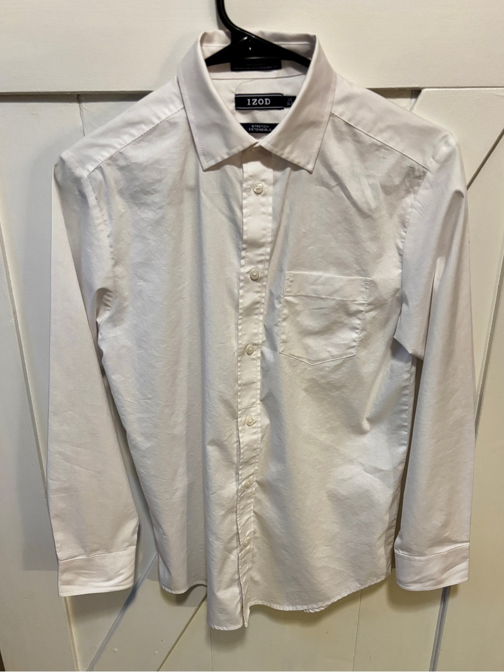Boys Izod White Long-Sleeve Dress Shirt - Size 14/16
